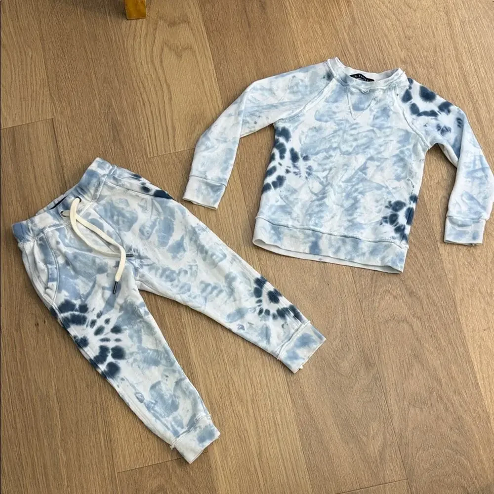 Miki Miette Blue Tie-Dye Sweatshirt and Joggers Set Size 24 Months